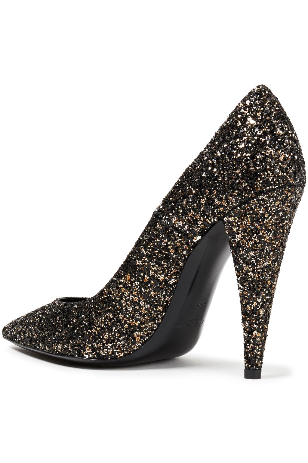 SAINT LAURENT Glittered leather pumps