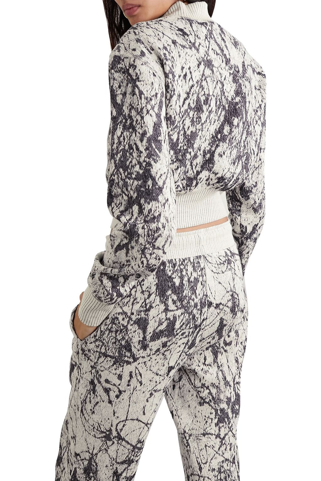 TWENTY MONTRÉAL Pollock Hyper Reality cropped jacquard-knit cotton-blend sweatshirt