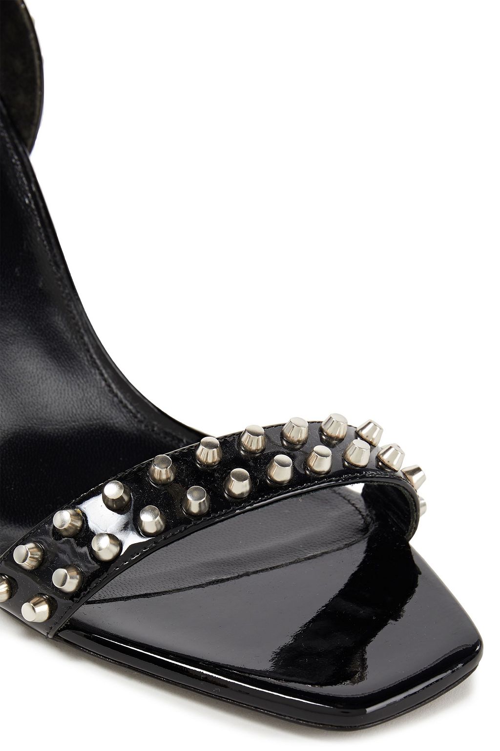 SAINT LAURENT Amber studded patent-leather sandals