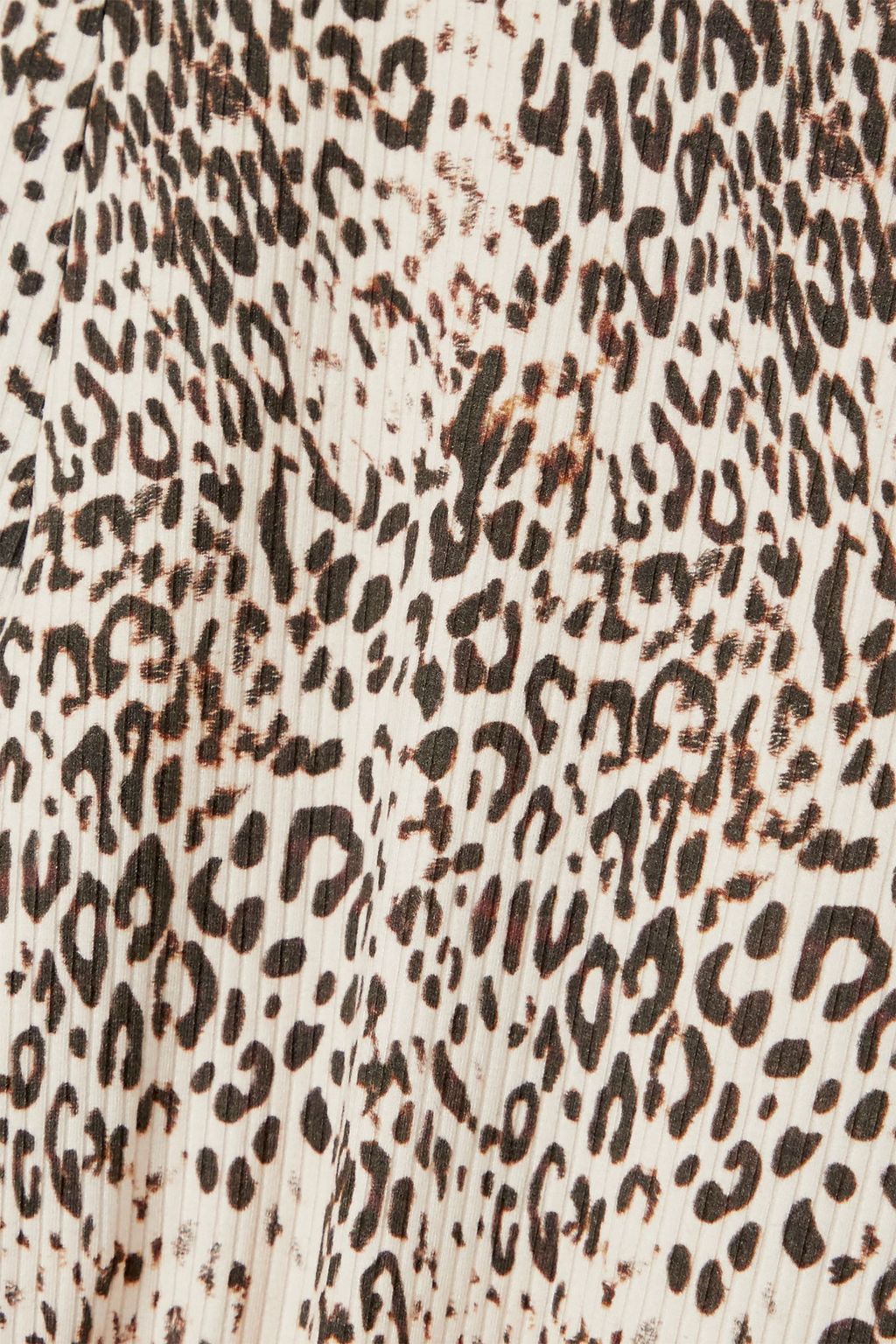 LESET Jamie ribbed leopard-print stretch-modal wide-leg pants
