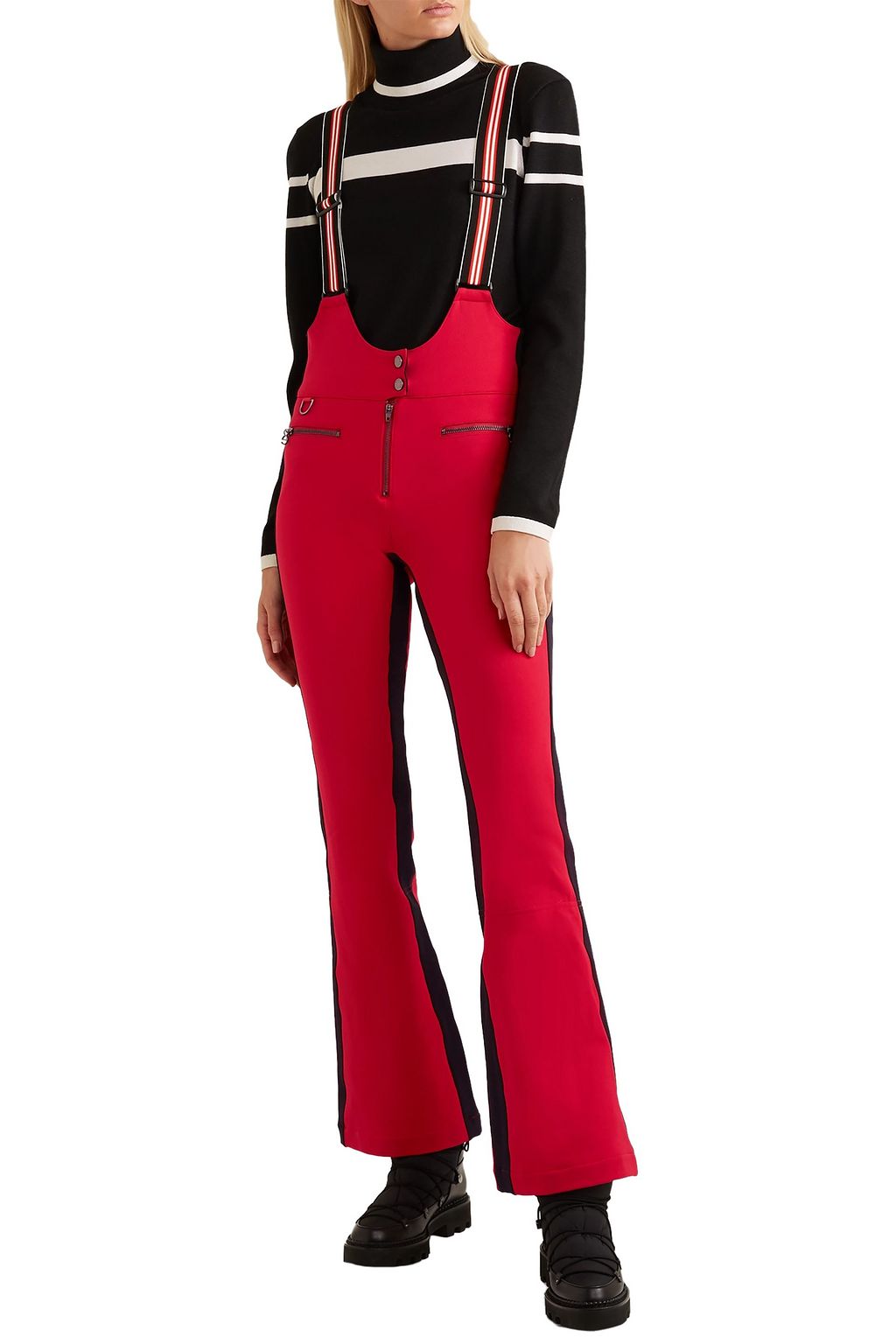 ERIN SNOW Kris striped bootcut ski salopettes