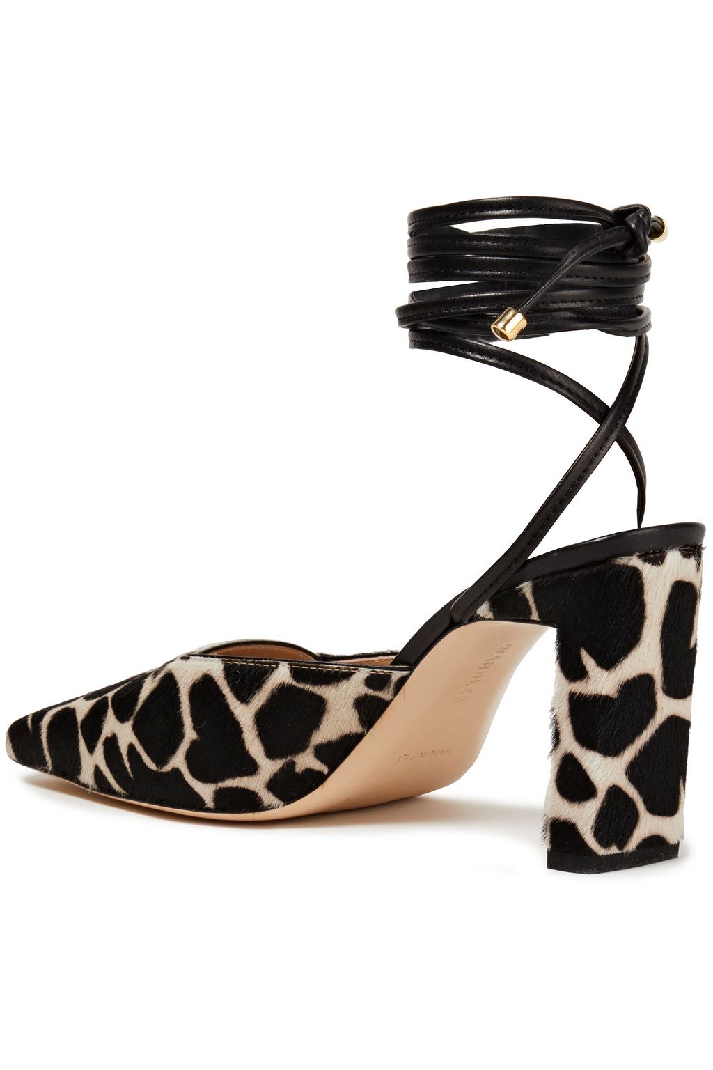 WANDLER Elisa leather-trimmed printed calf hair pumps