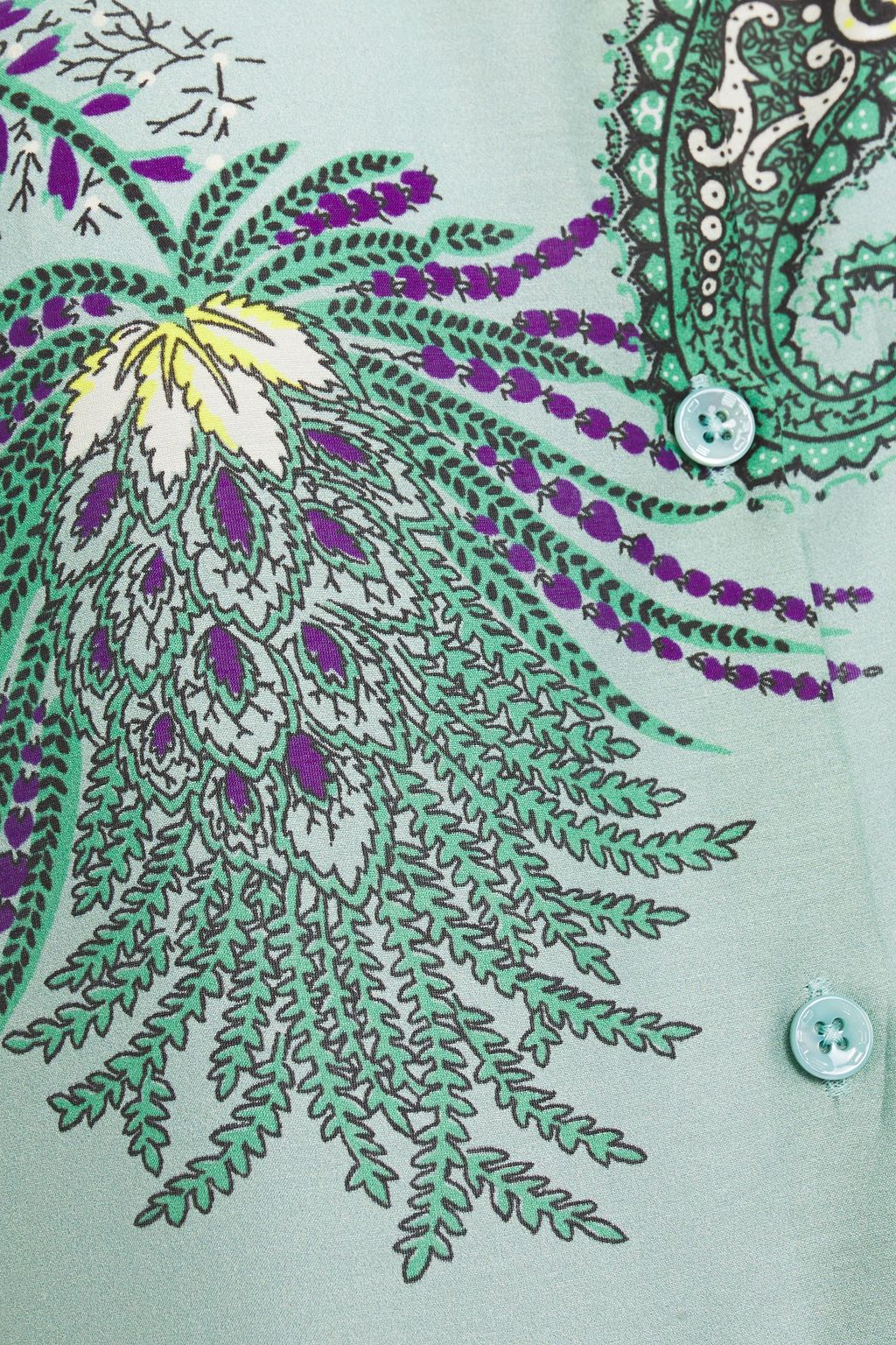 ETRO Printed silk and cotton-blend voile shirt