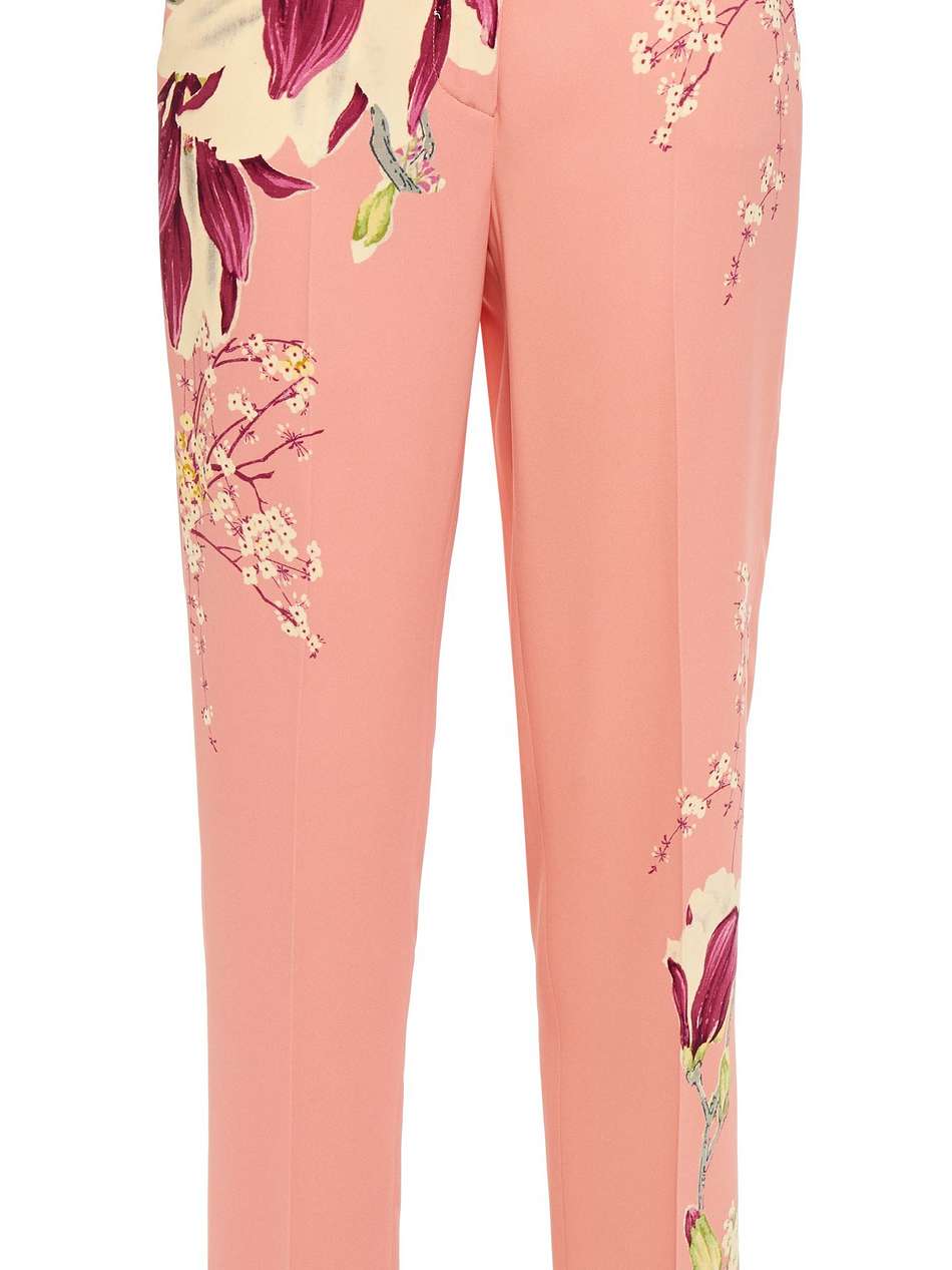 floral-print crepe slim-leg pants