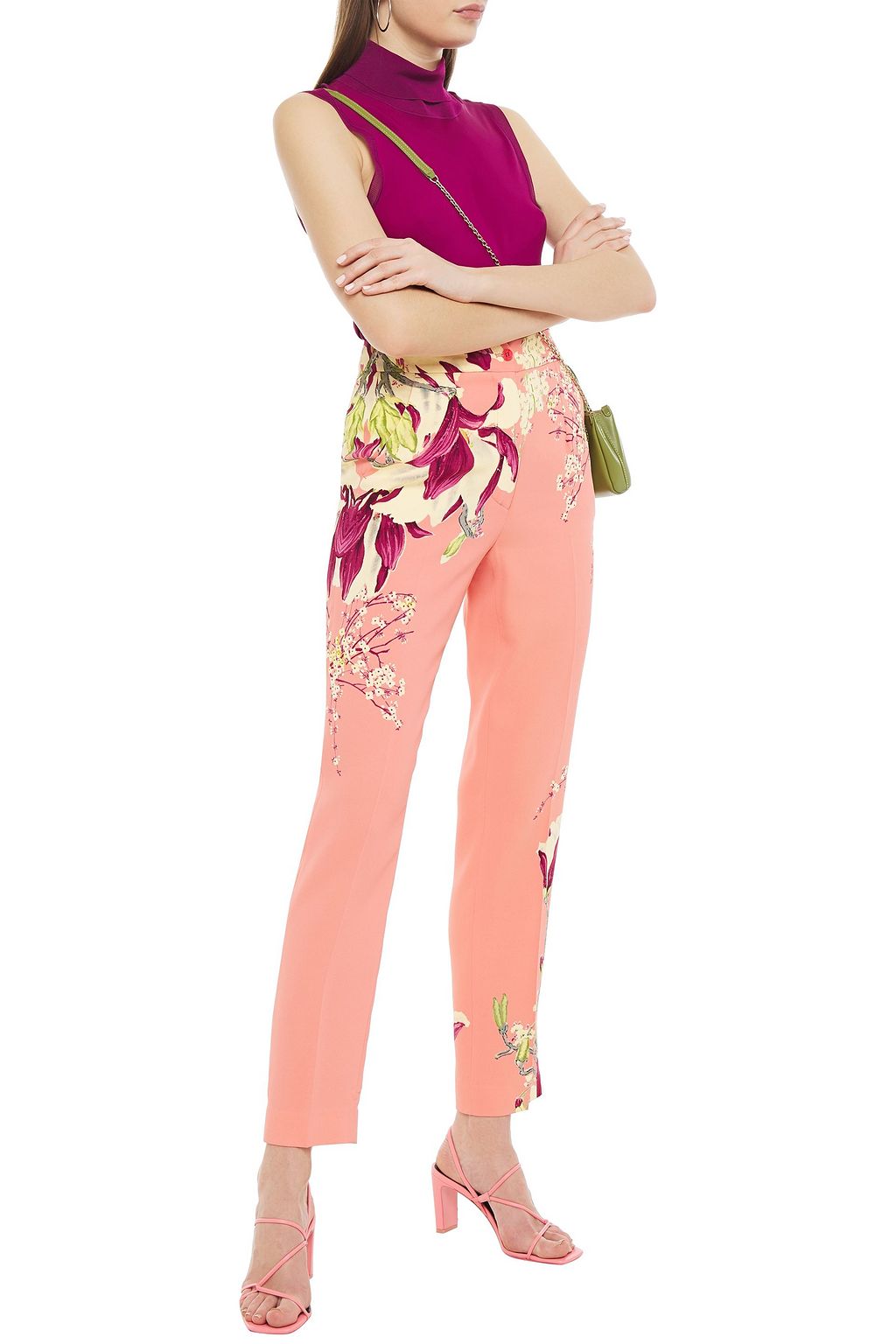 ETRO Floral-print crepe slim-leg pants