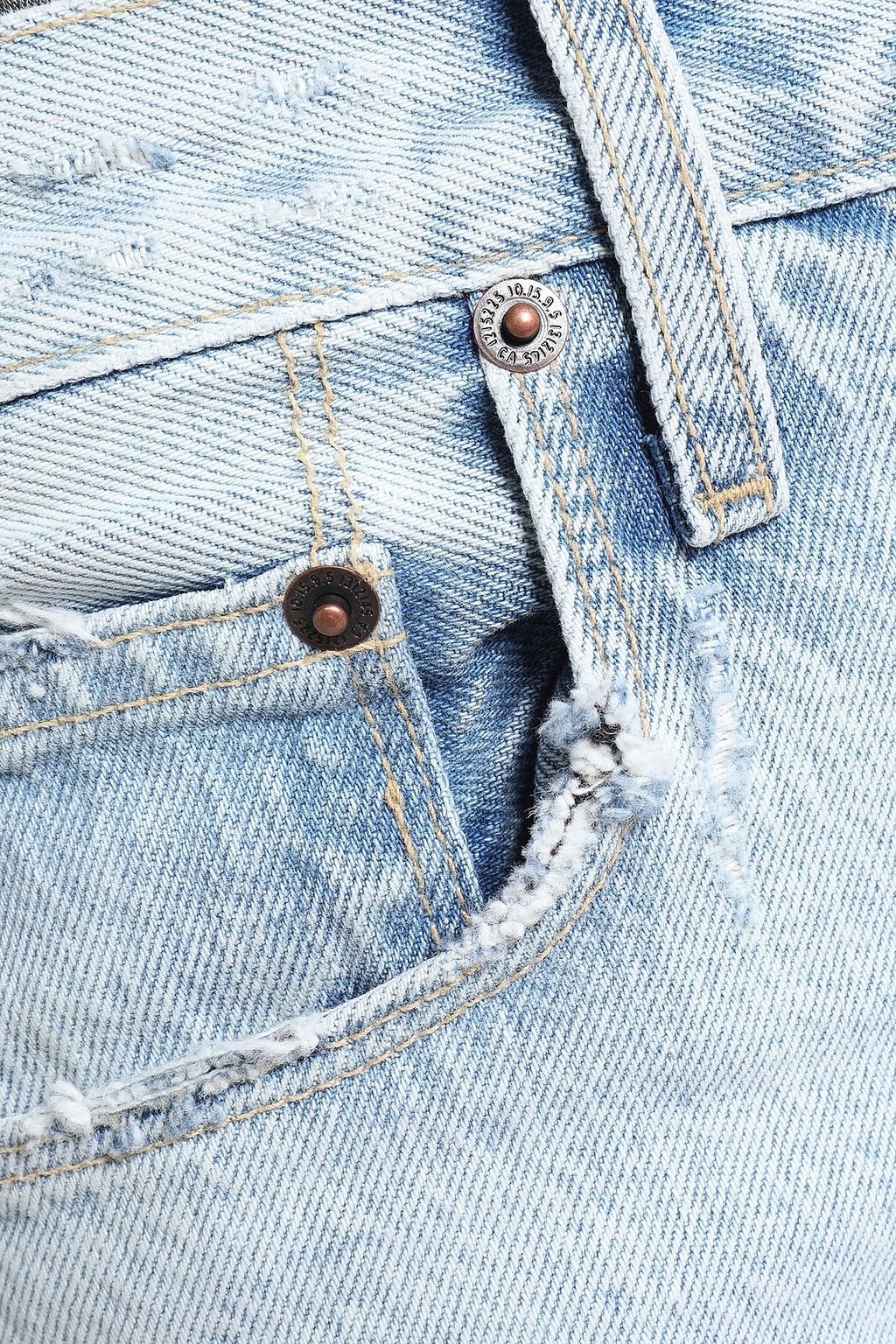 CURRENT/ELLIOTT Mulholland Destroy distressed mid-rise straight-leg jeans
