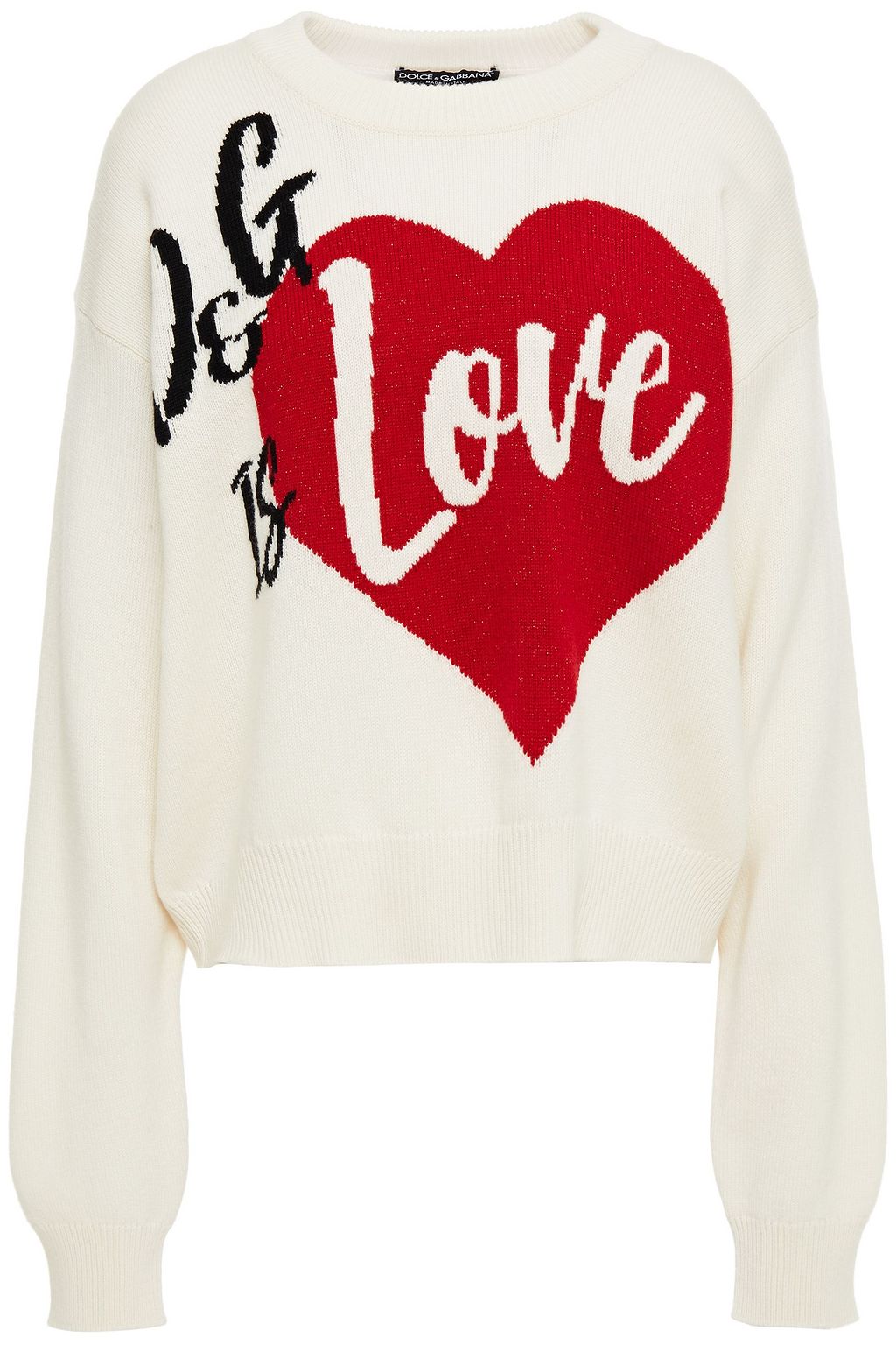 DOLCE & GABBANA Metallic intarsia cashmere-blend sweater | THE OUTNET