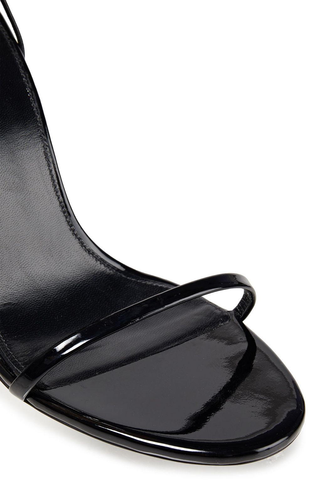 SAINT LAURENT Tassel-trimmed patent-leather sandals