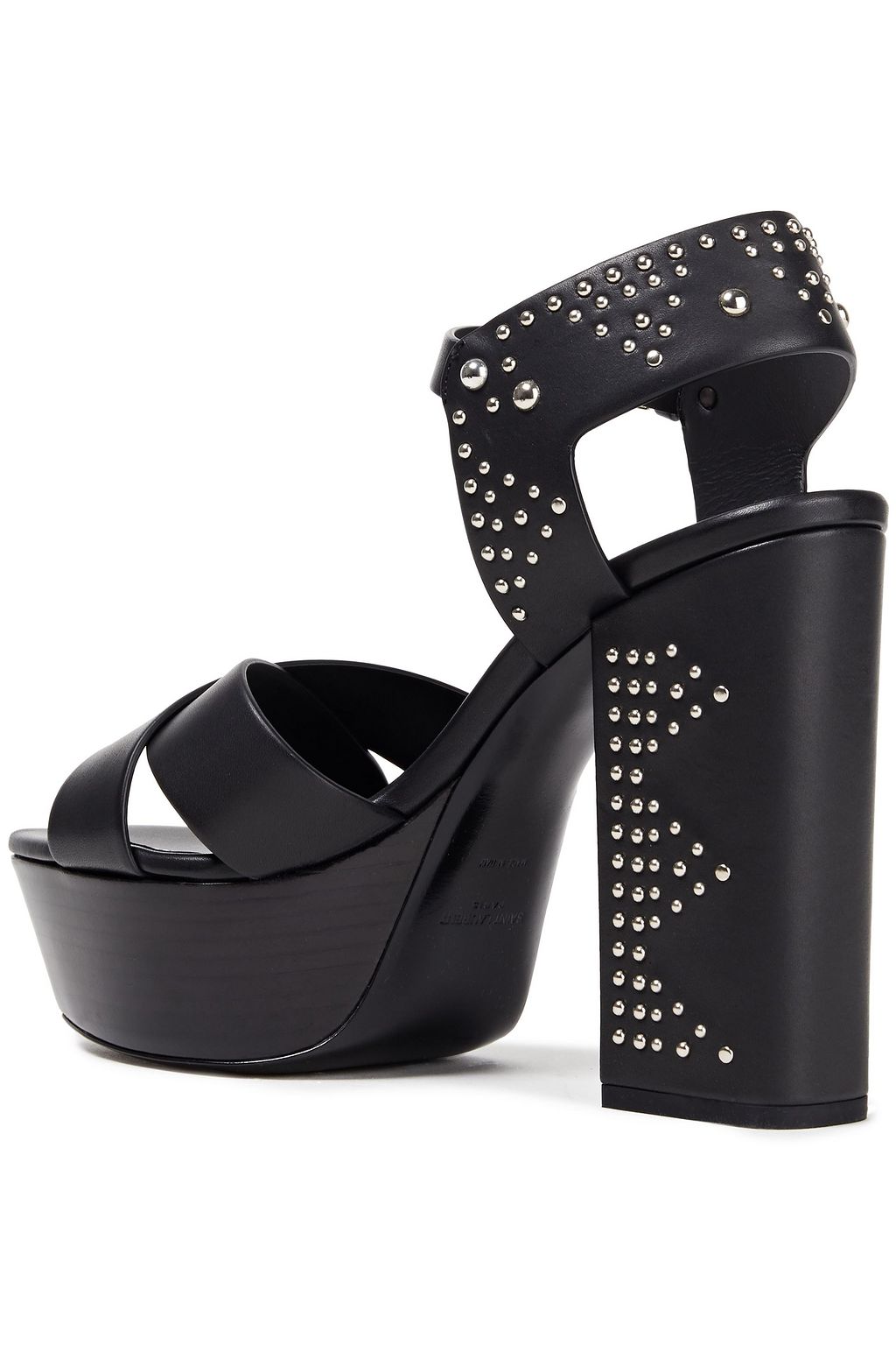 SAINT LAURENT Studded leather platform sandals
