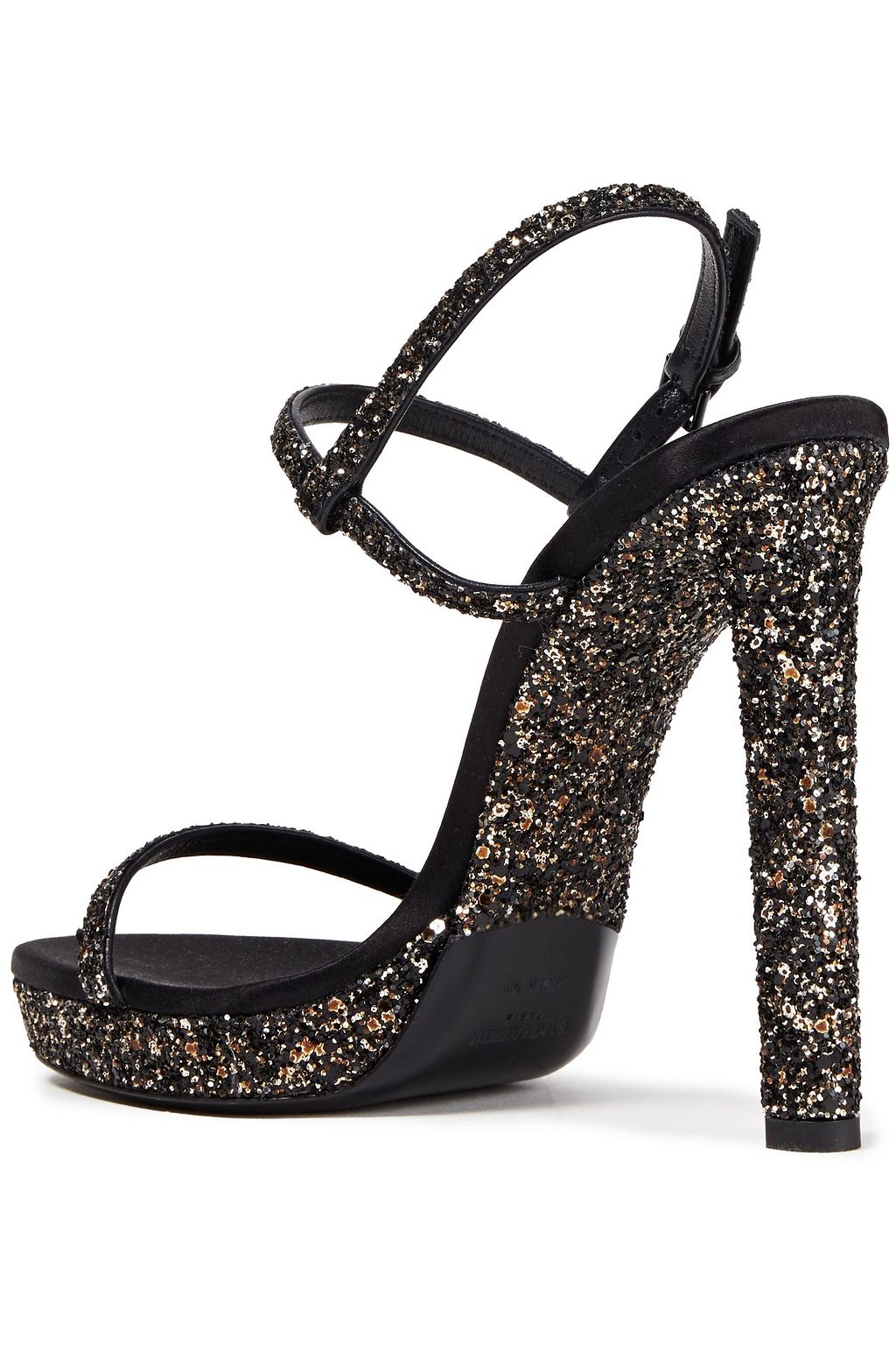 SAINT LAURENT Sandalen aus Leder mit Glitter-Finish