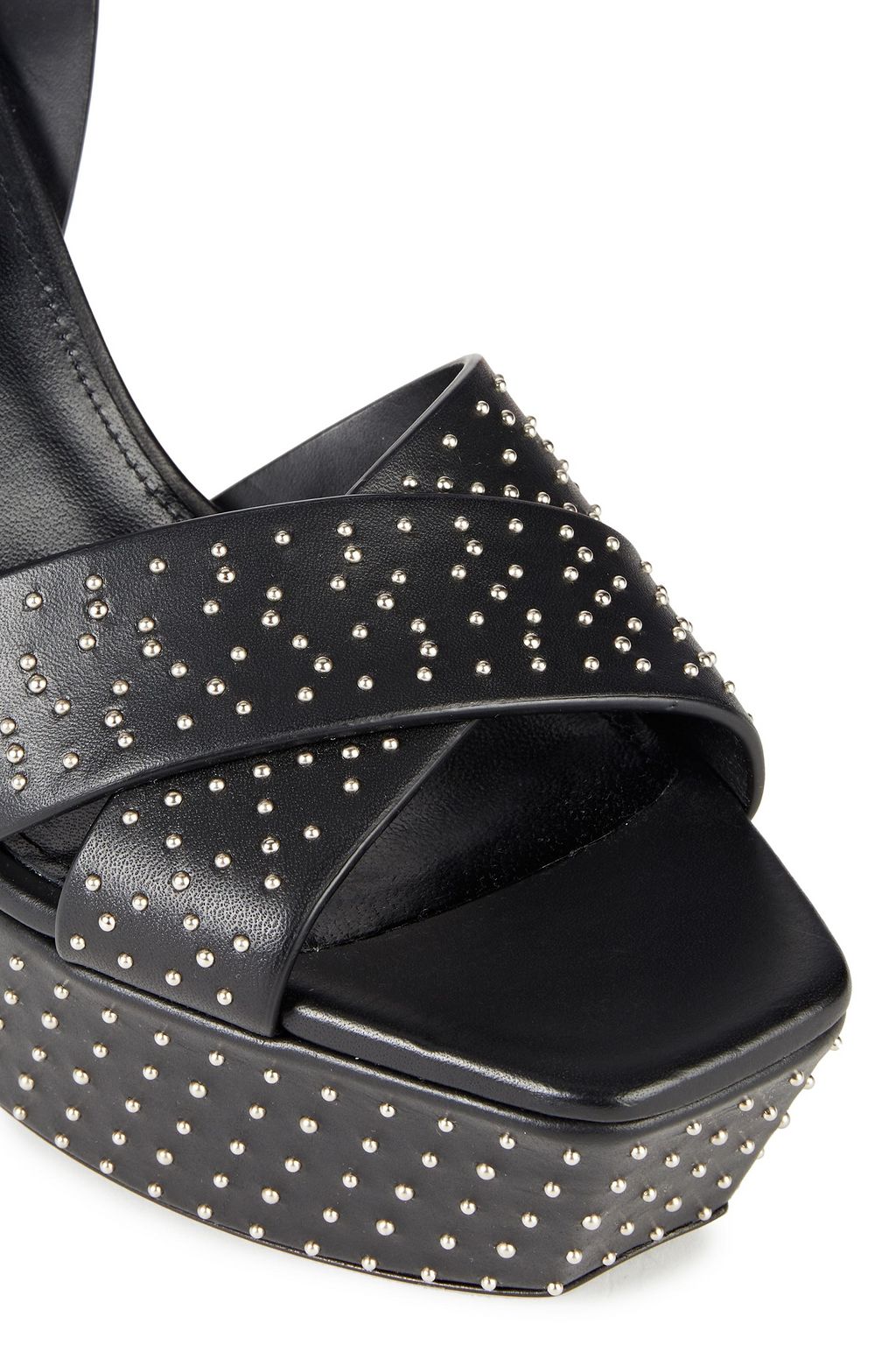 SAINT LAURENT Studded leather platform sandals