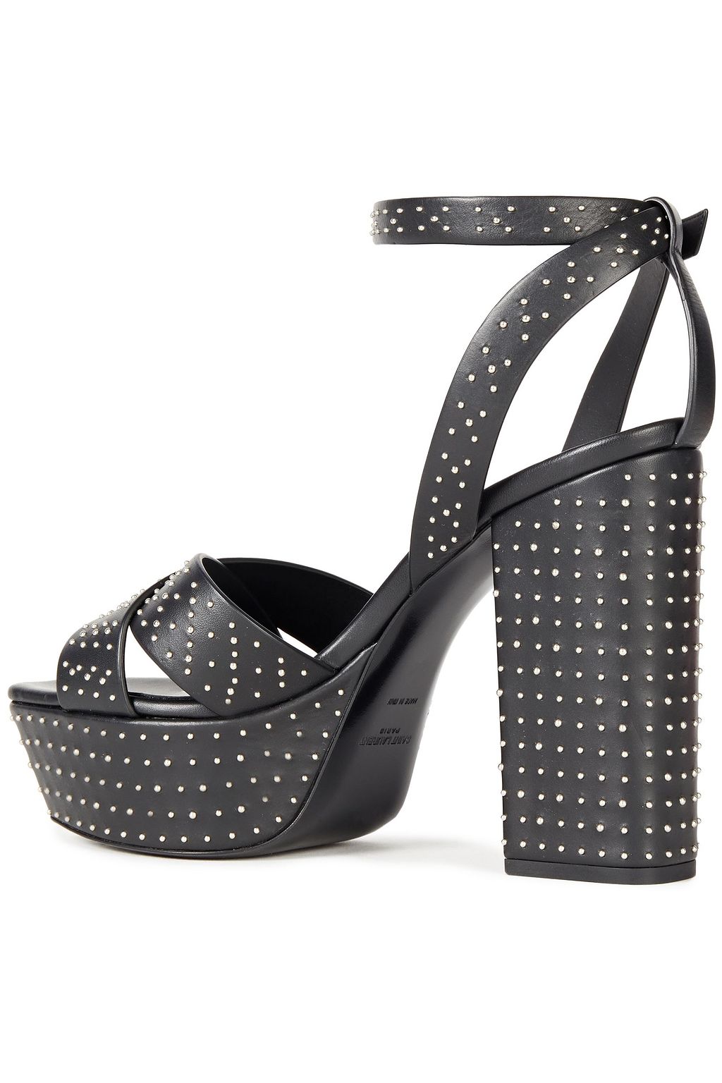 SAINT LAURENT Studded leather platform sandals