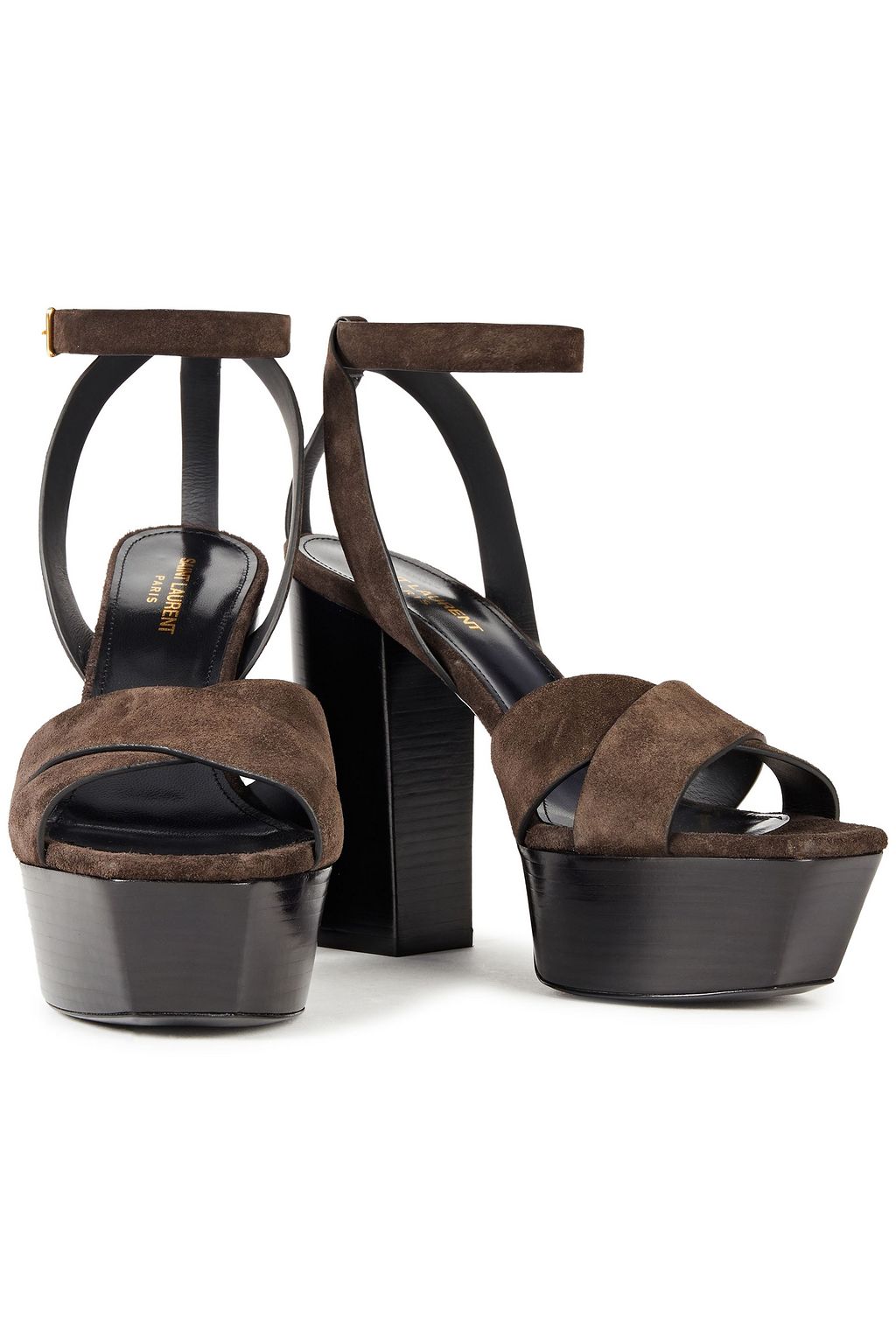 SAINT LAURENT Suede platform sandals