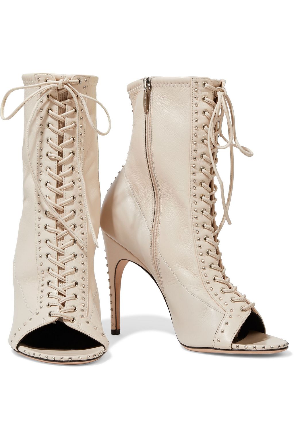 SERGIO ROSSI Micro Stud 105 lace-up leather ankle boots
