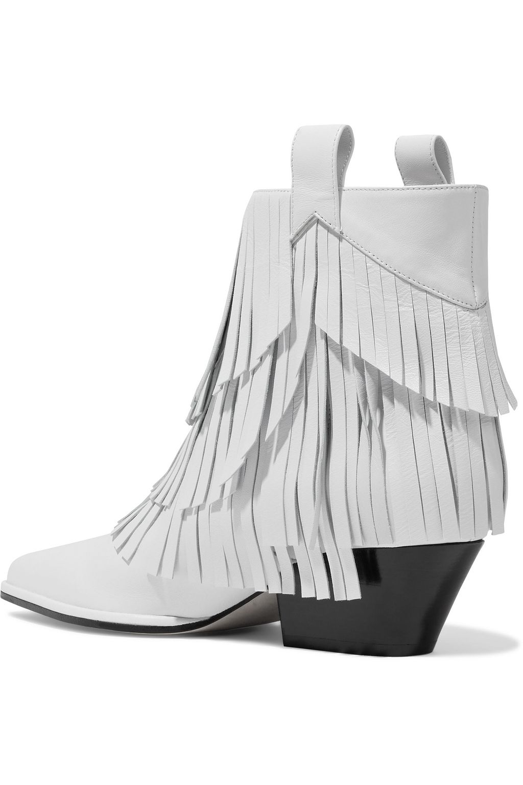 SERGIO ROSSI sr Carla 45 fringed leather ankle boots