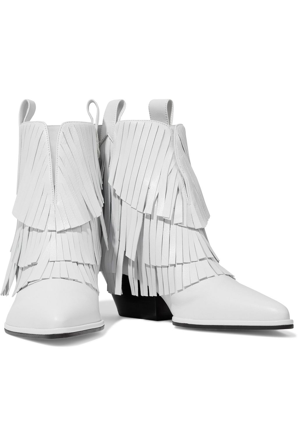 SERGIO ROSSI sr Carla 45 fringed leather ankle boots