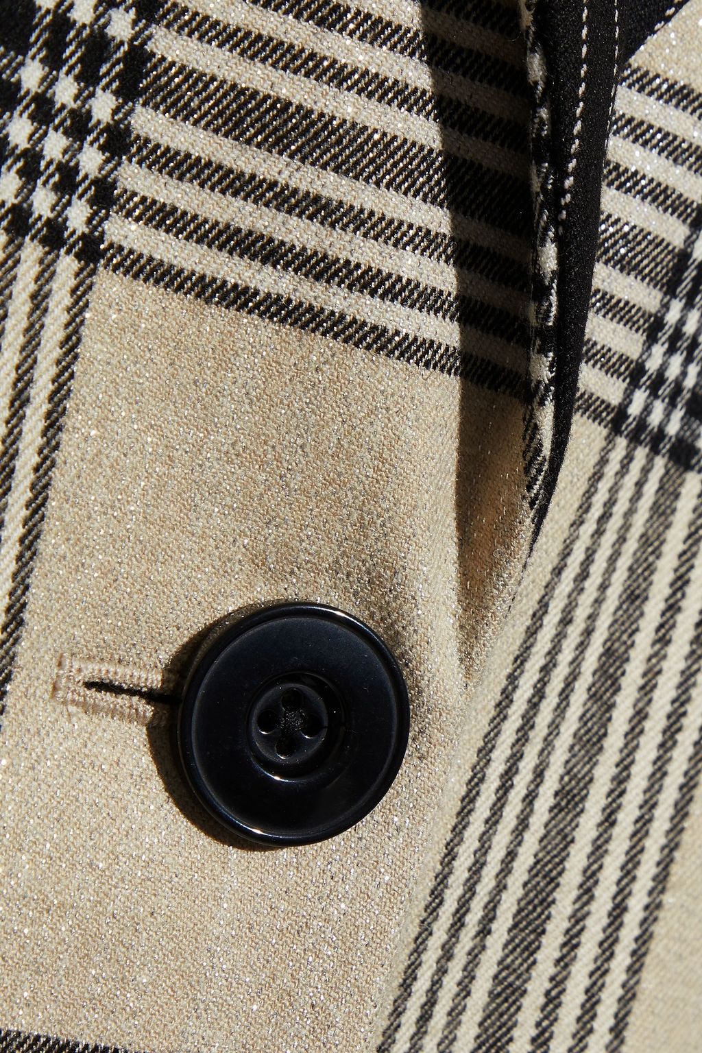 ALICE + OLIVIA Ivan reversible checked metallic brushed-twill coat