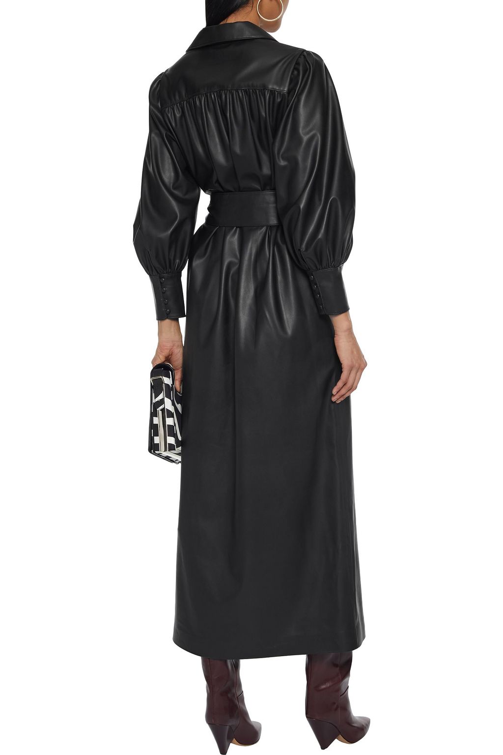 ALICE + OLIVIA Zarita belted faux leather maxi dress