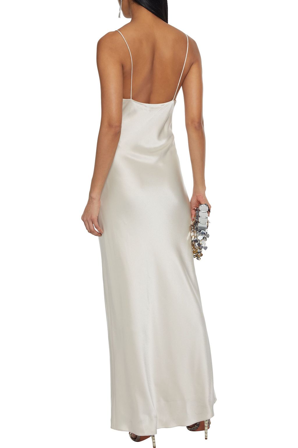 ALICE + OLIVIA Harmony draped satin maxi slip dress