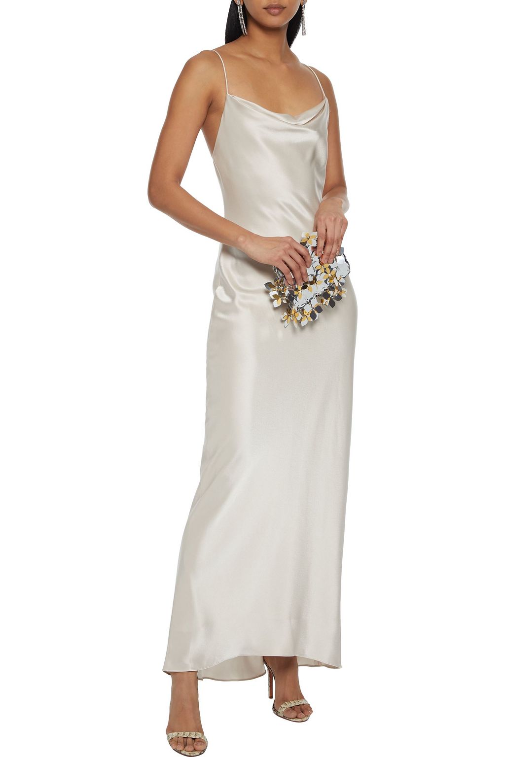 ALICE + OLIVIA Harmony draped satin maxi slip dress
