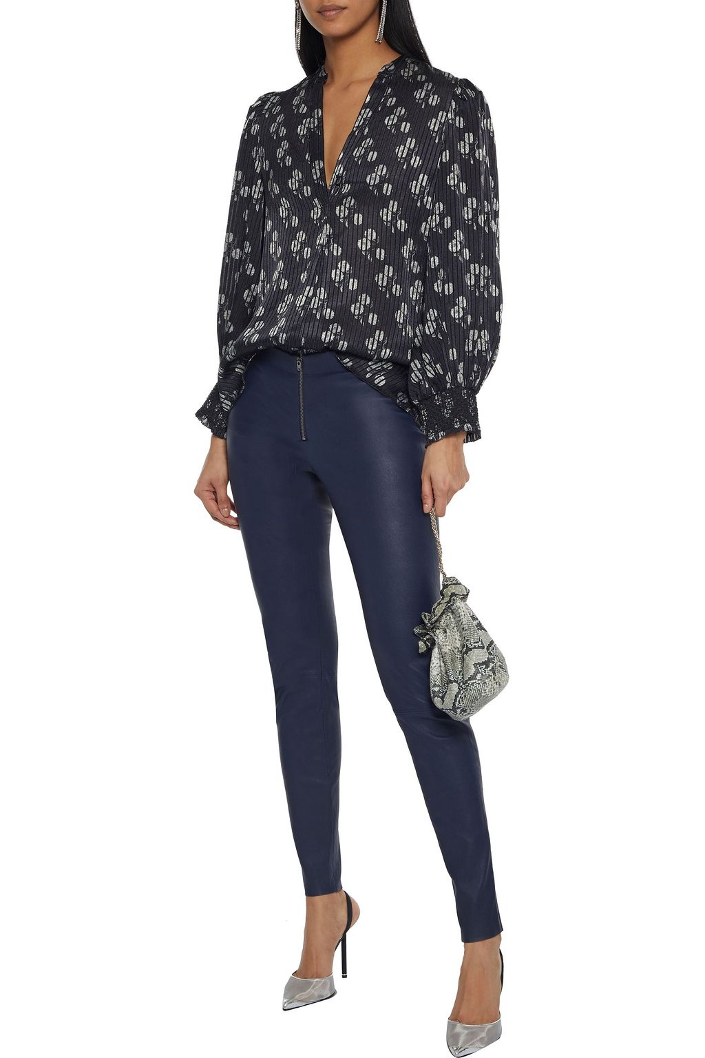 ALICE + OLIVIA Sheila floral-print burnout crepe de chine blouse