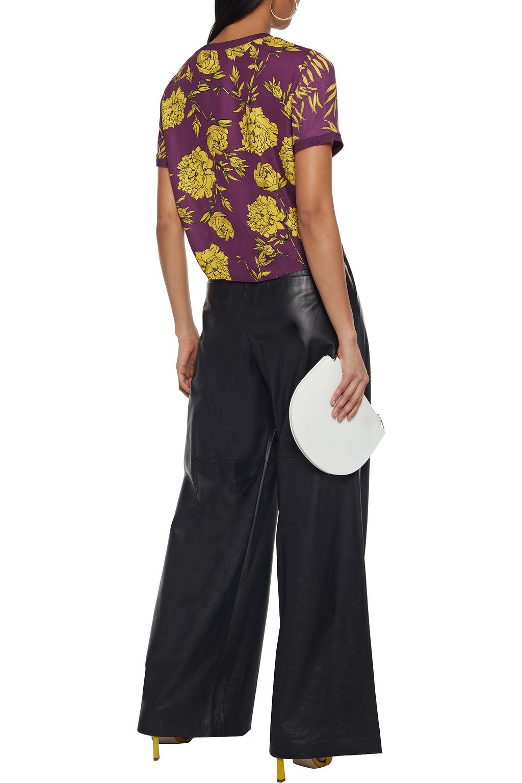 ALICE + OLIVIA Piera floral-print crepe de chine top