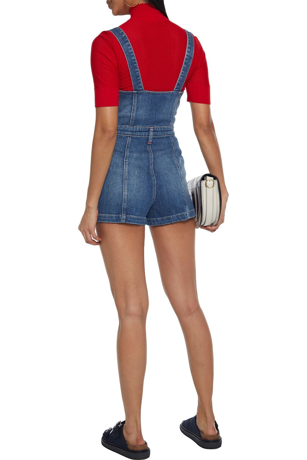ALICE + OLIVIA Gorgeous faded denim playsuit