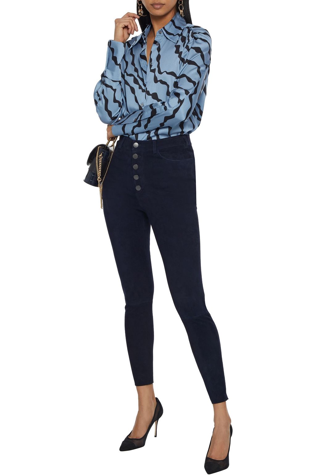 ALICE + OLIVIA Mikah stretch-suede skinny pants