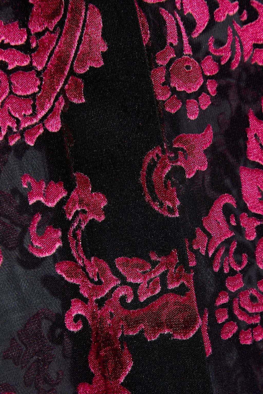 ALICE + OLIVIA Jeannie Schluppenbluse aus Satin mit Ausbrennmuster