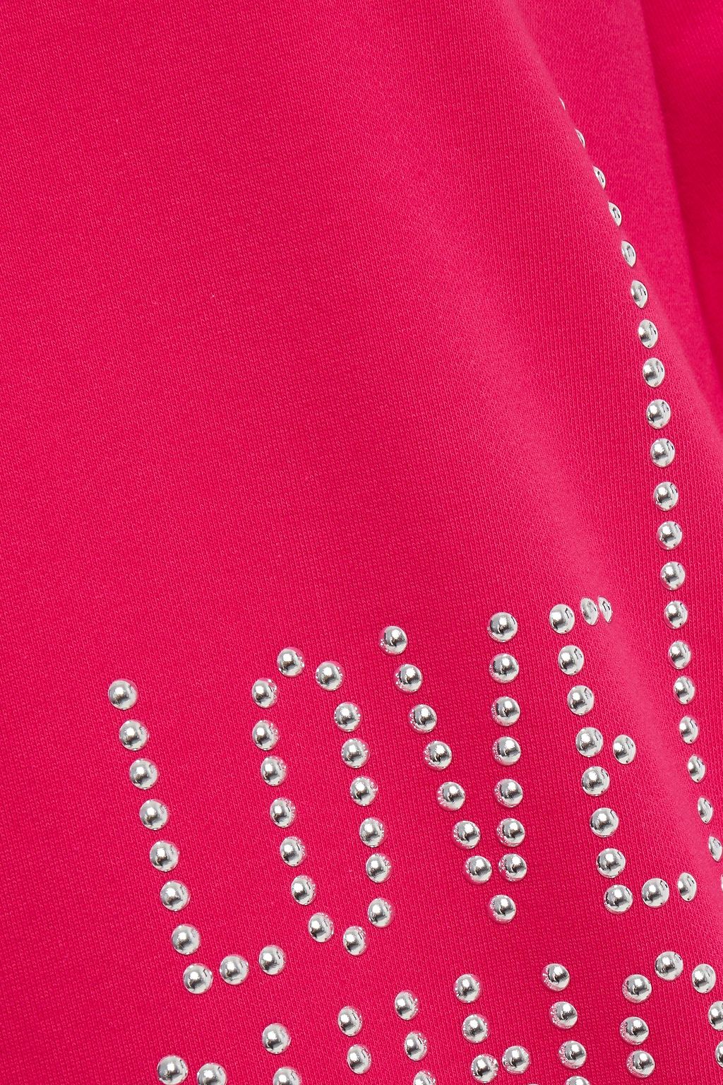 LOVE MOSCHINO Studded French cotton-terry mini dress