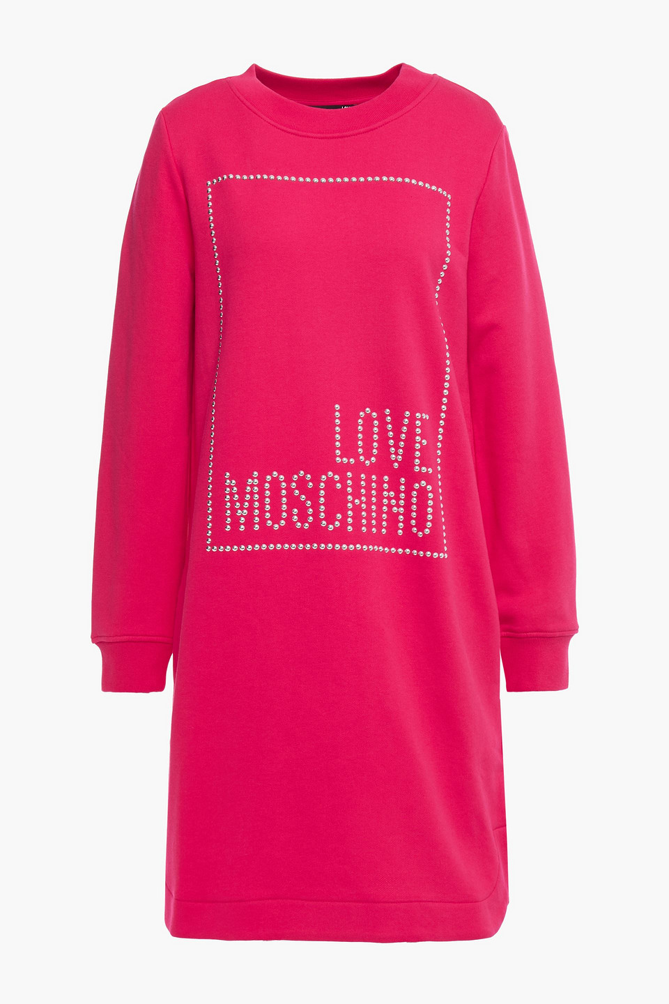 Studded French cotton-terry mini dress