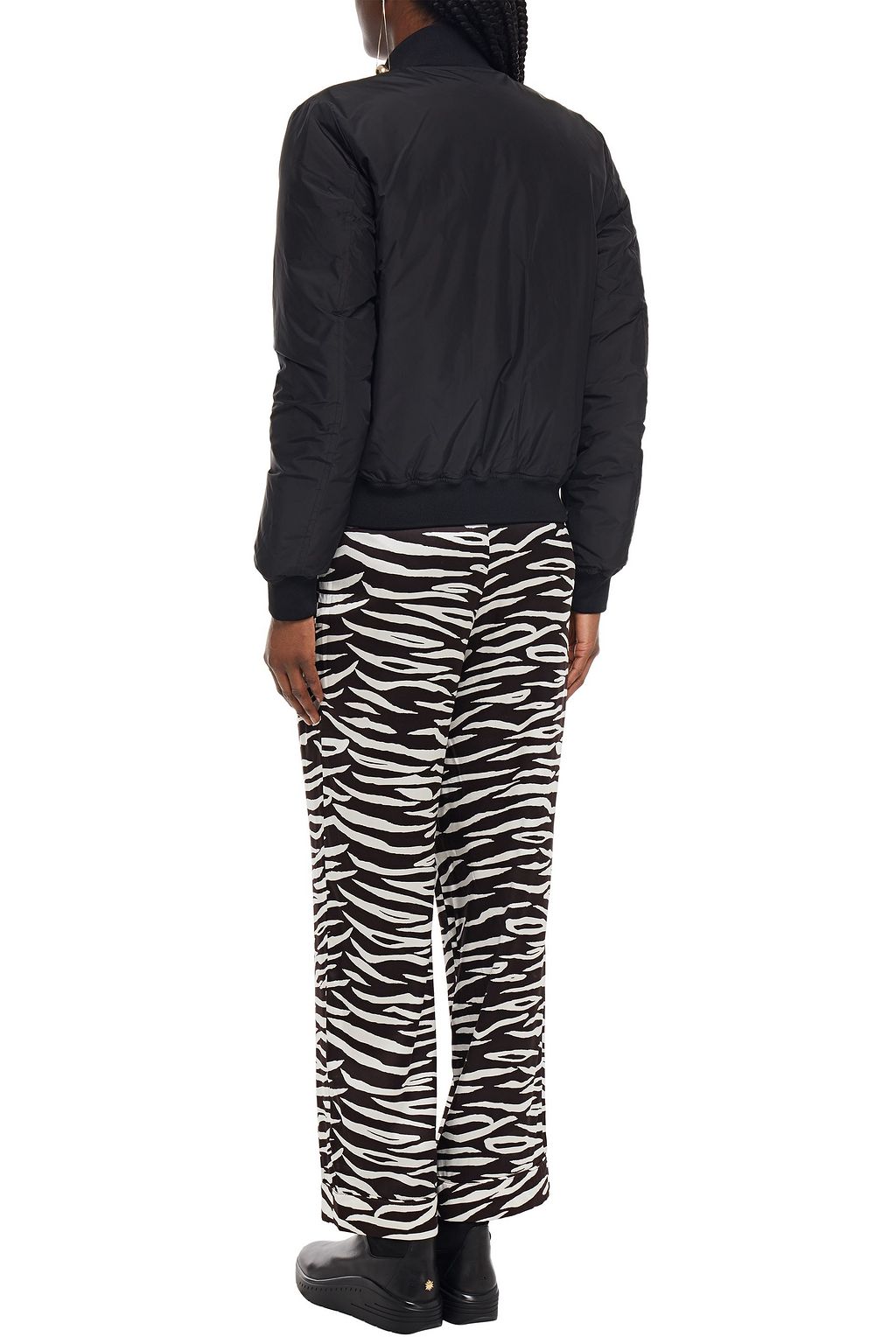 LOVE MOSCHINO Embroidered printed shell bomber jacket