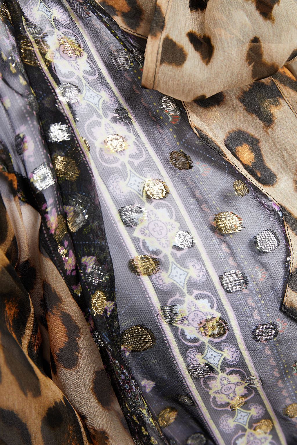 ETRO Love Is The Drug leopard-print metallic fil coupé silk-chiffon blouse
