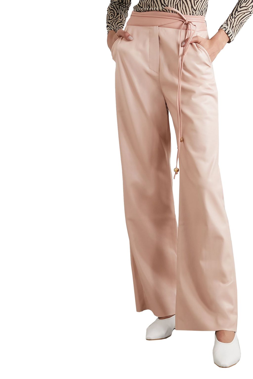 NANUSHKA Chimo belted vegan leather wide-leg pants