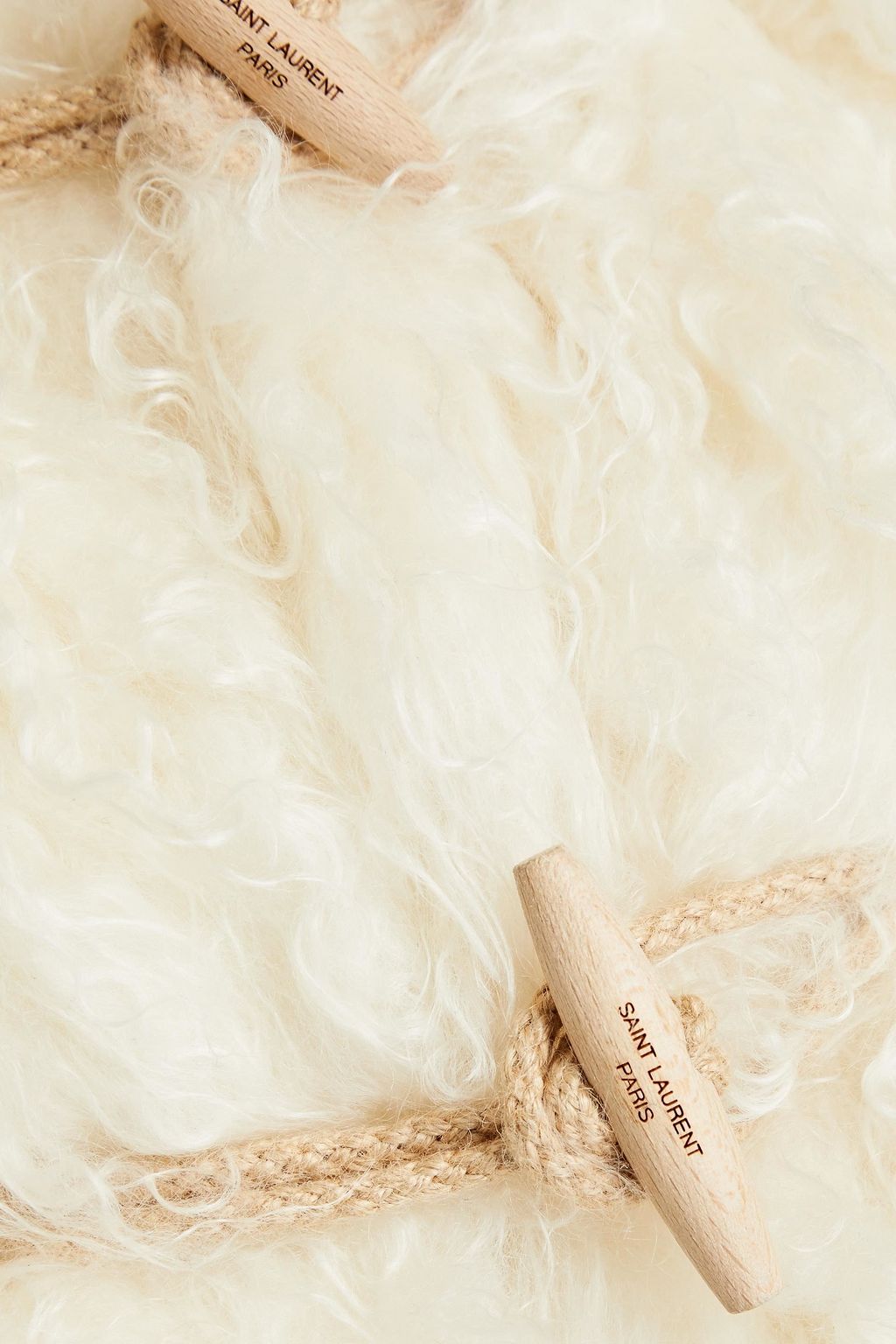 SAINT LAURENT Mohair-blend hooded coat