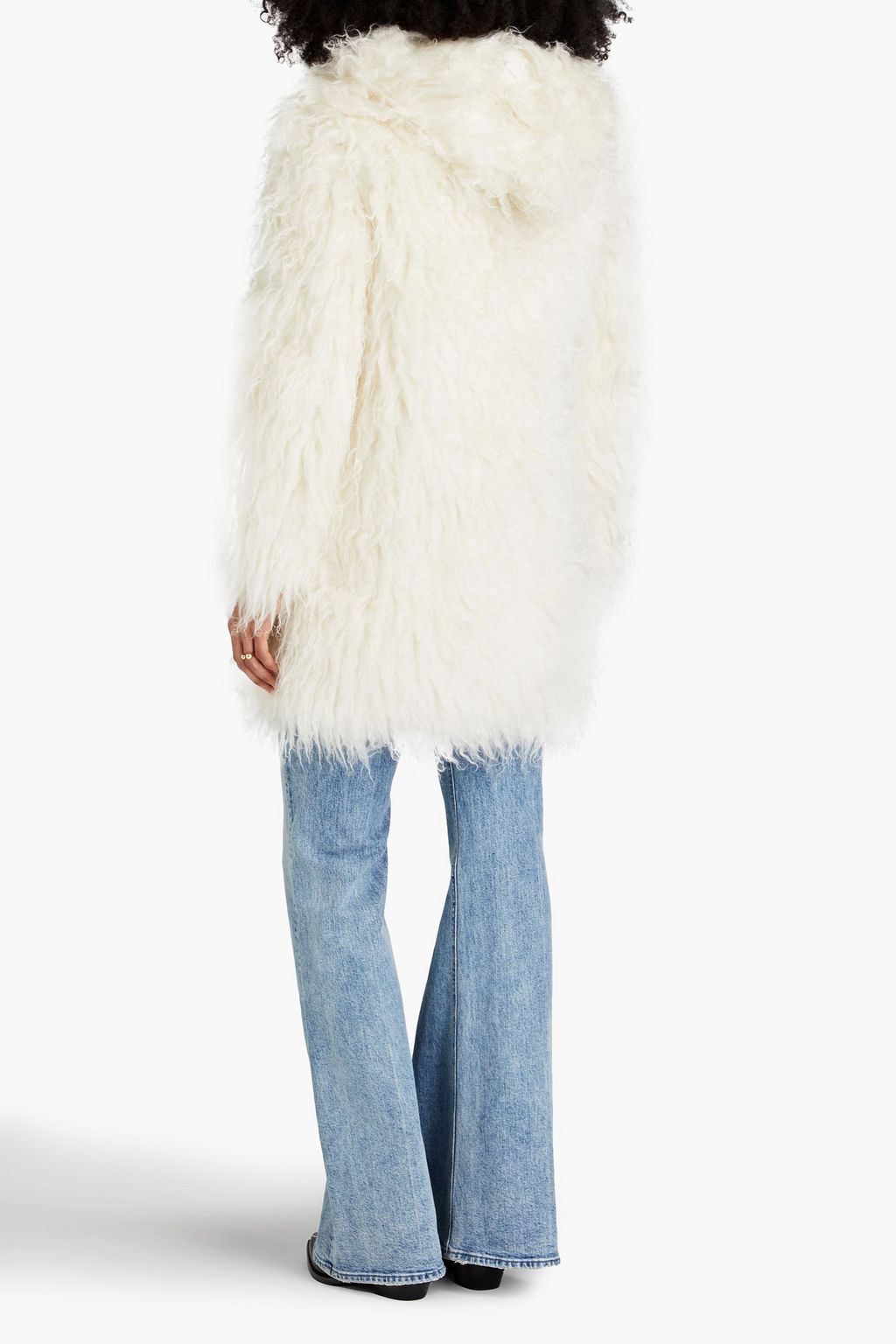 SAINT LAURENT Mohair-blend hooded coat
