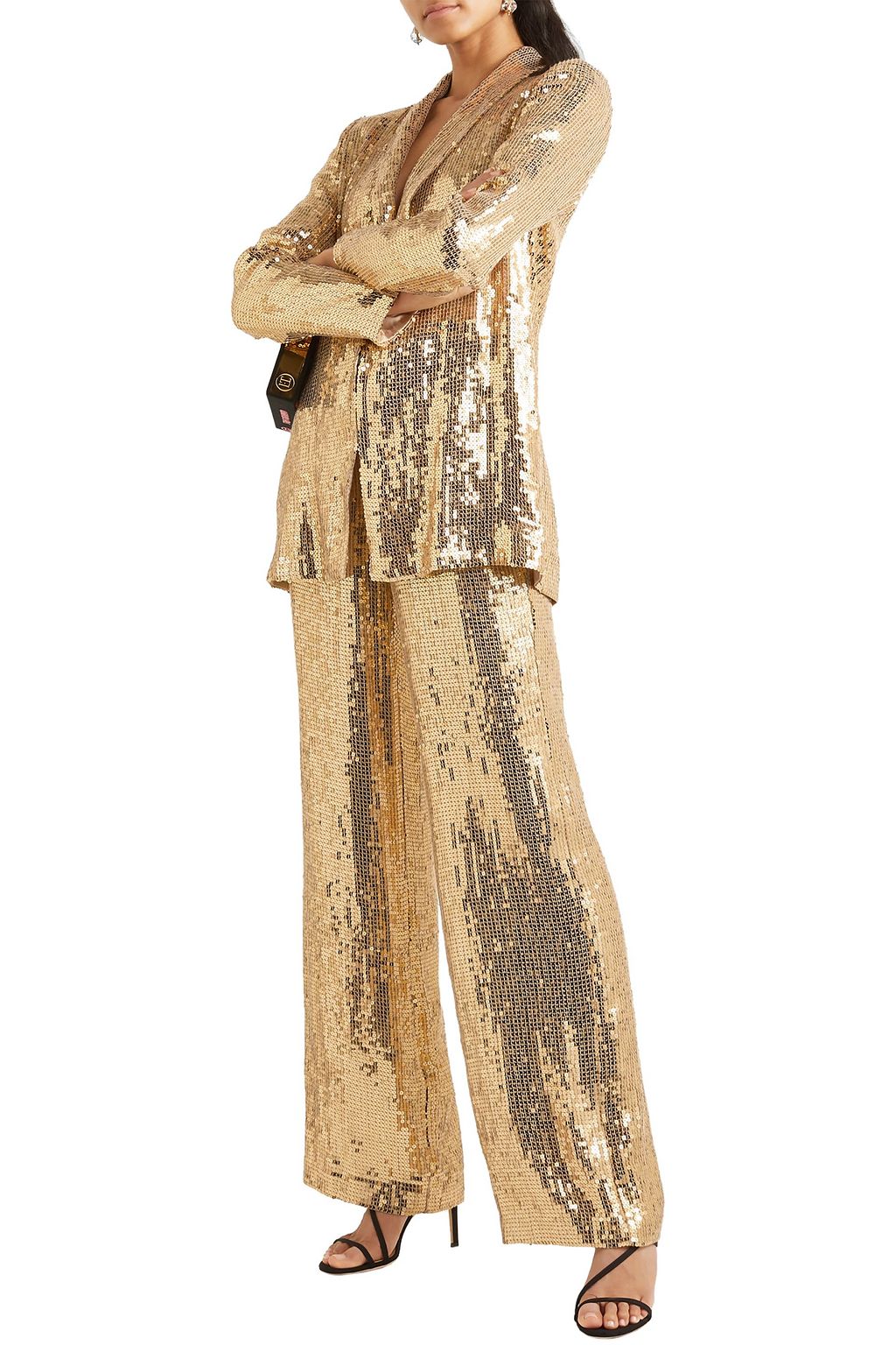 ALICE + OLIVIA Racquel sequined tulle wide-leg pants
