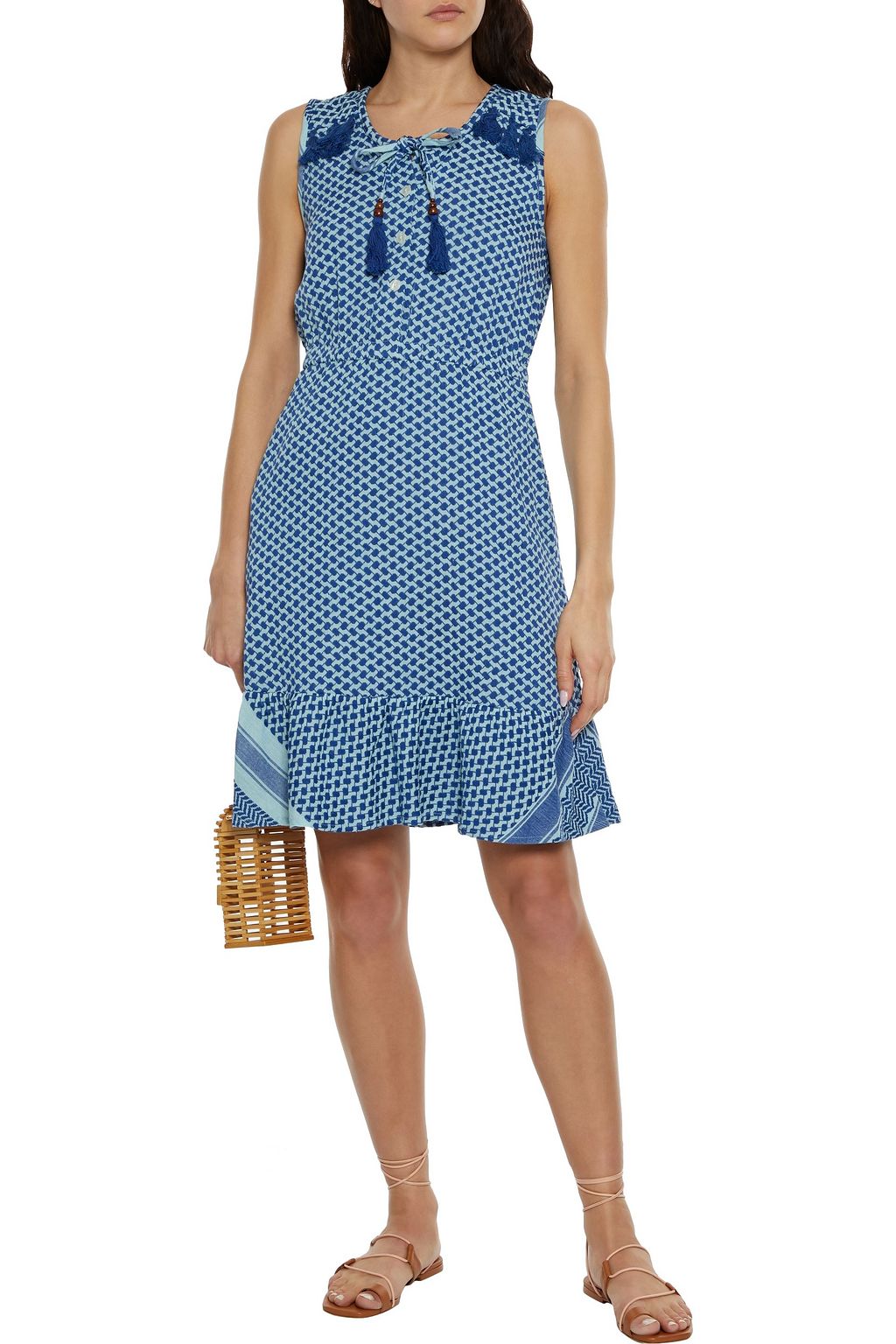 SUMMERY COPENHAGEN Veronica embellished cotton-jacquard dress