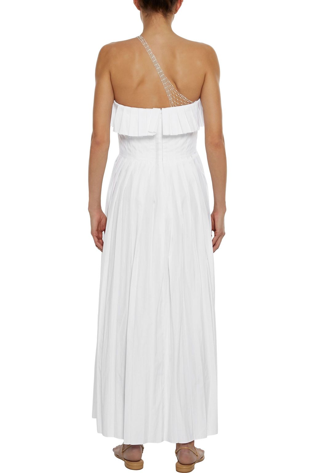 GABRIELA HEARST Perse one-shoulder pleated cotton-poplin maxi dress