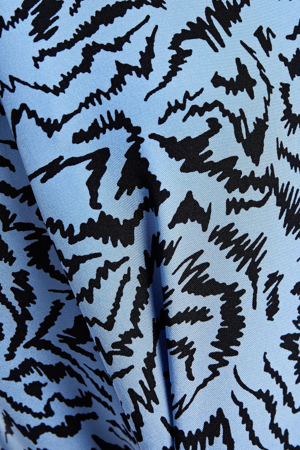 HVN Gathered printed silk crepe de chine halterneck dress