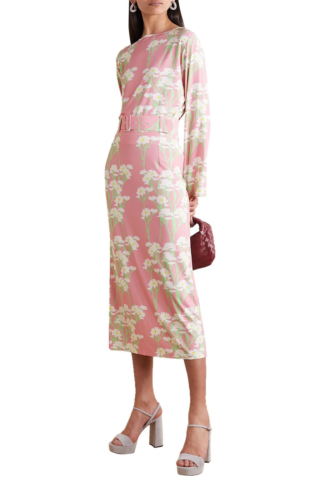 BERNADETTE Monica floral-print stretch-jersey top
