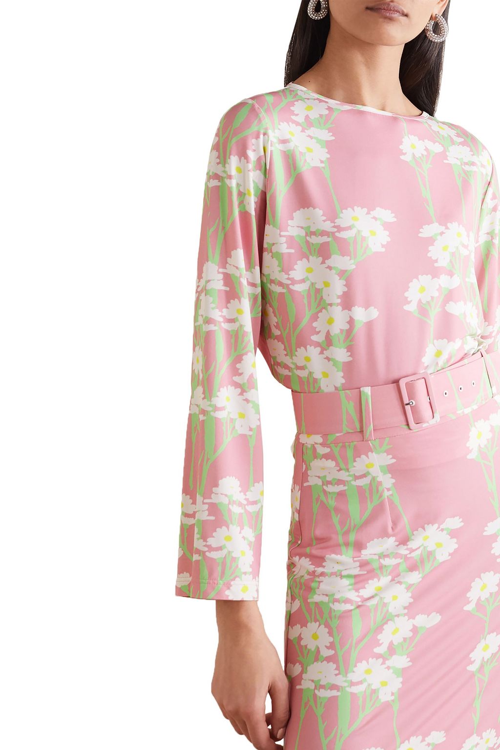 BERNADETTE Monica floral-print stretch-jersey top