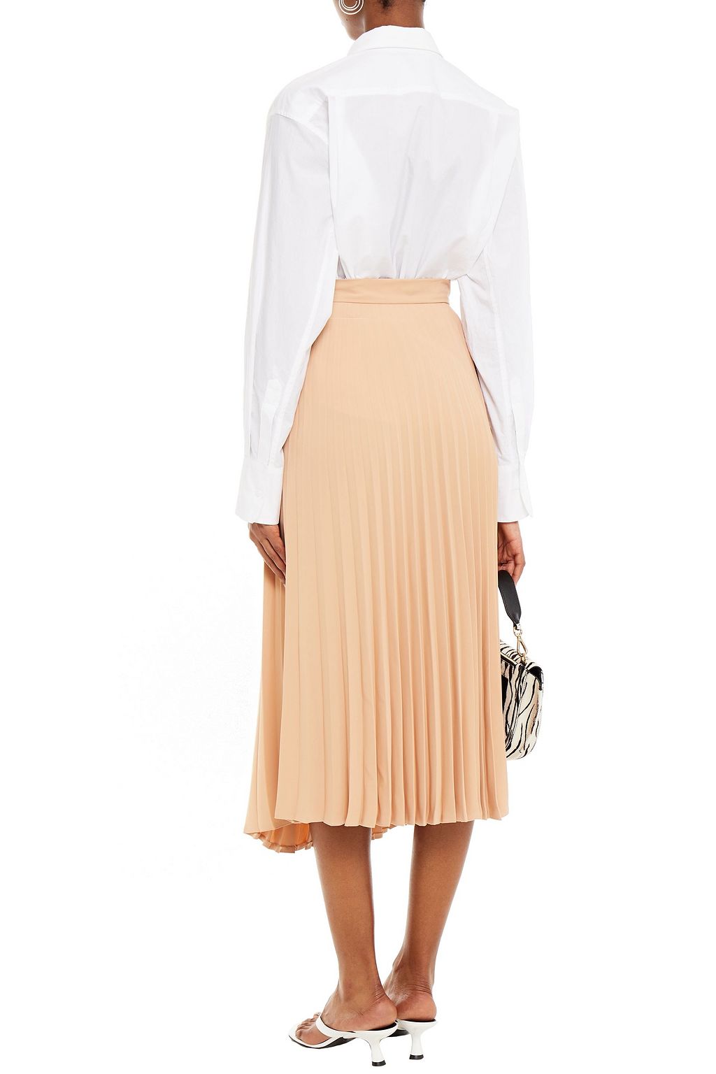 MM6 MAISON MARGIELA Pleated woven midi skirt