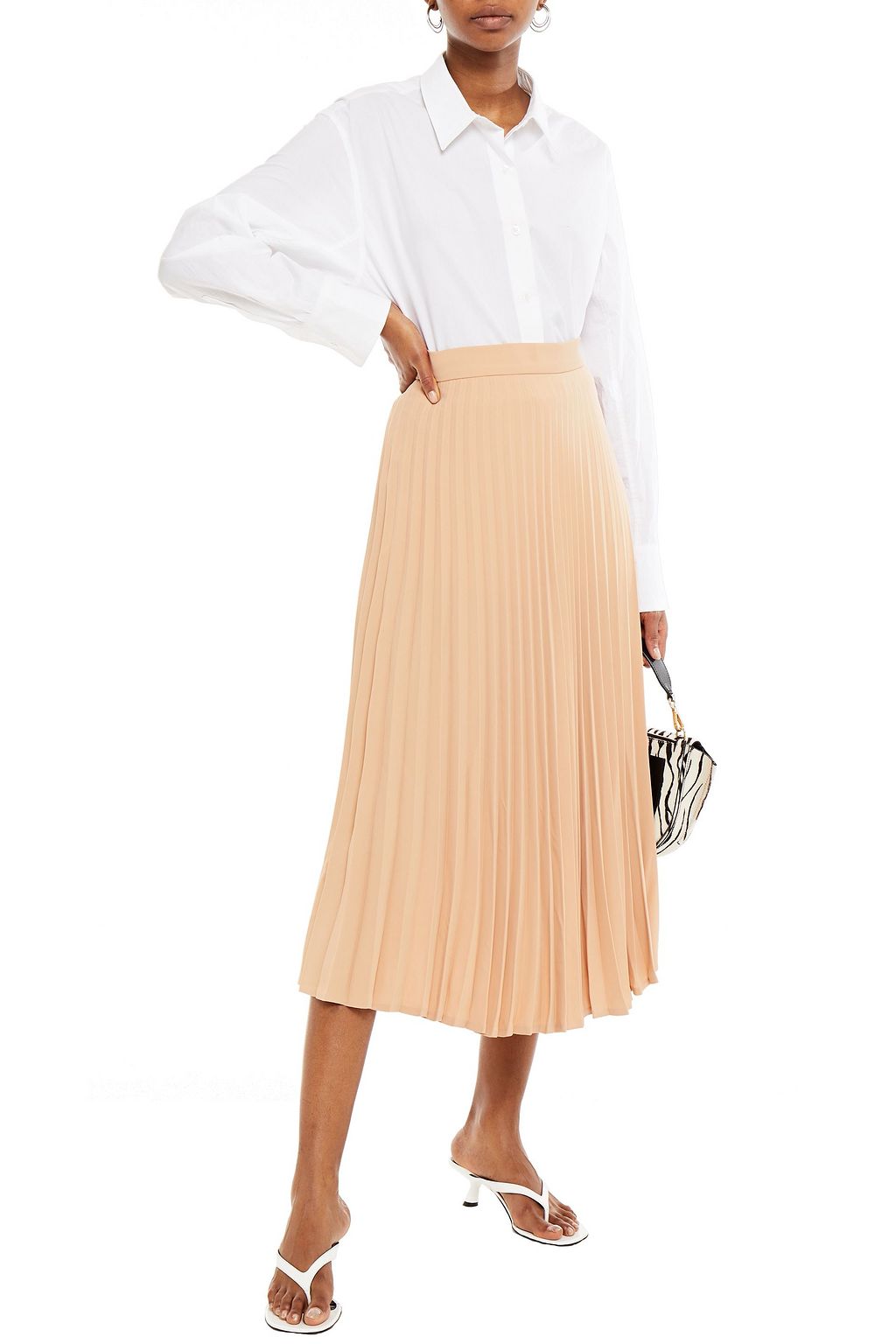MM6 MAISON MARGIELA Pleated woven midi skirt