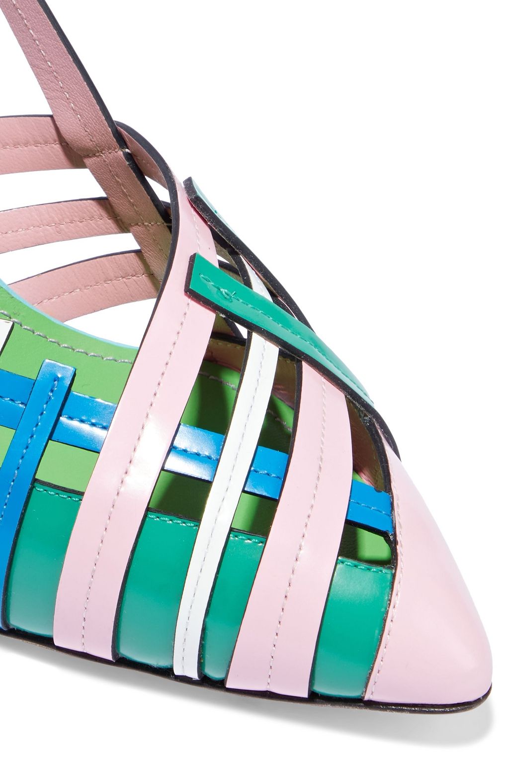 PUCCI Cutout color-block leather pumps