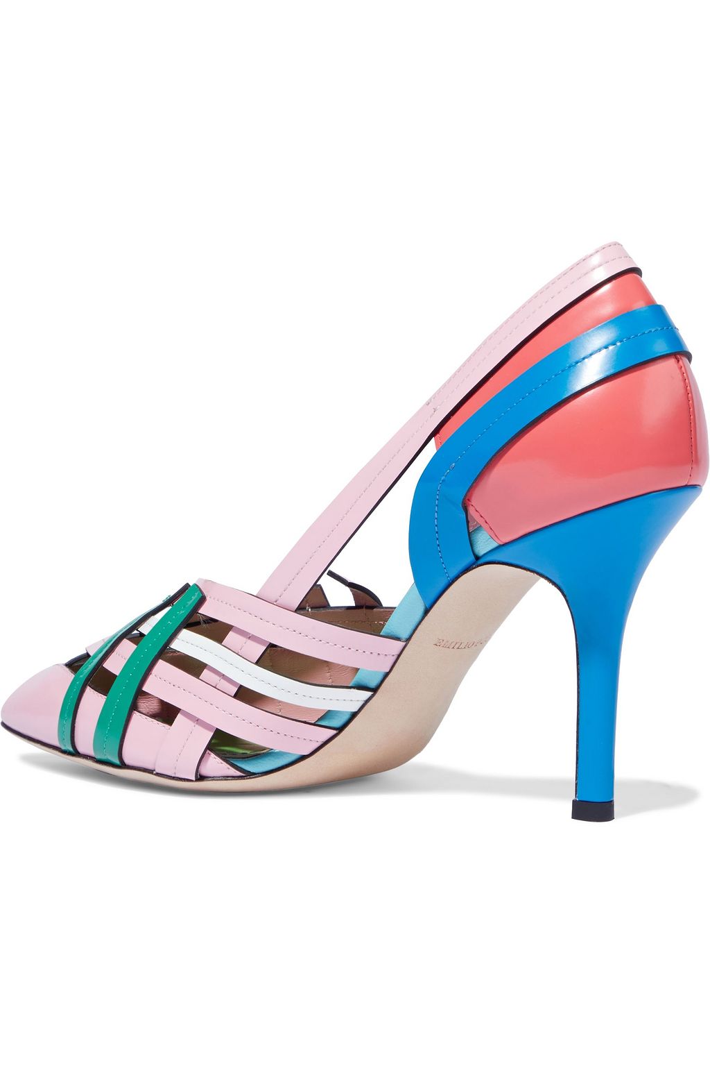 PUCCI Cutout color-block leather pumps