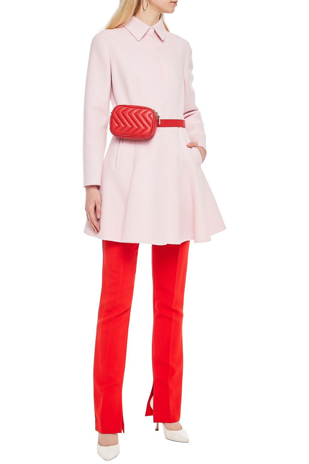 VALENTINO GARAVANI Flared wool and cashmere-blend felt coat