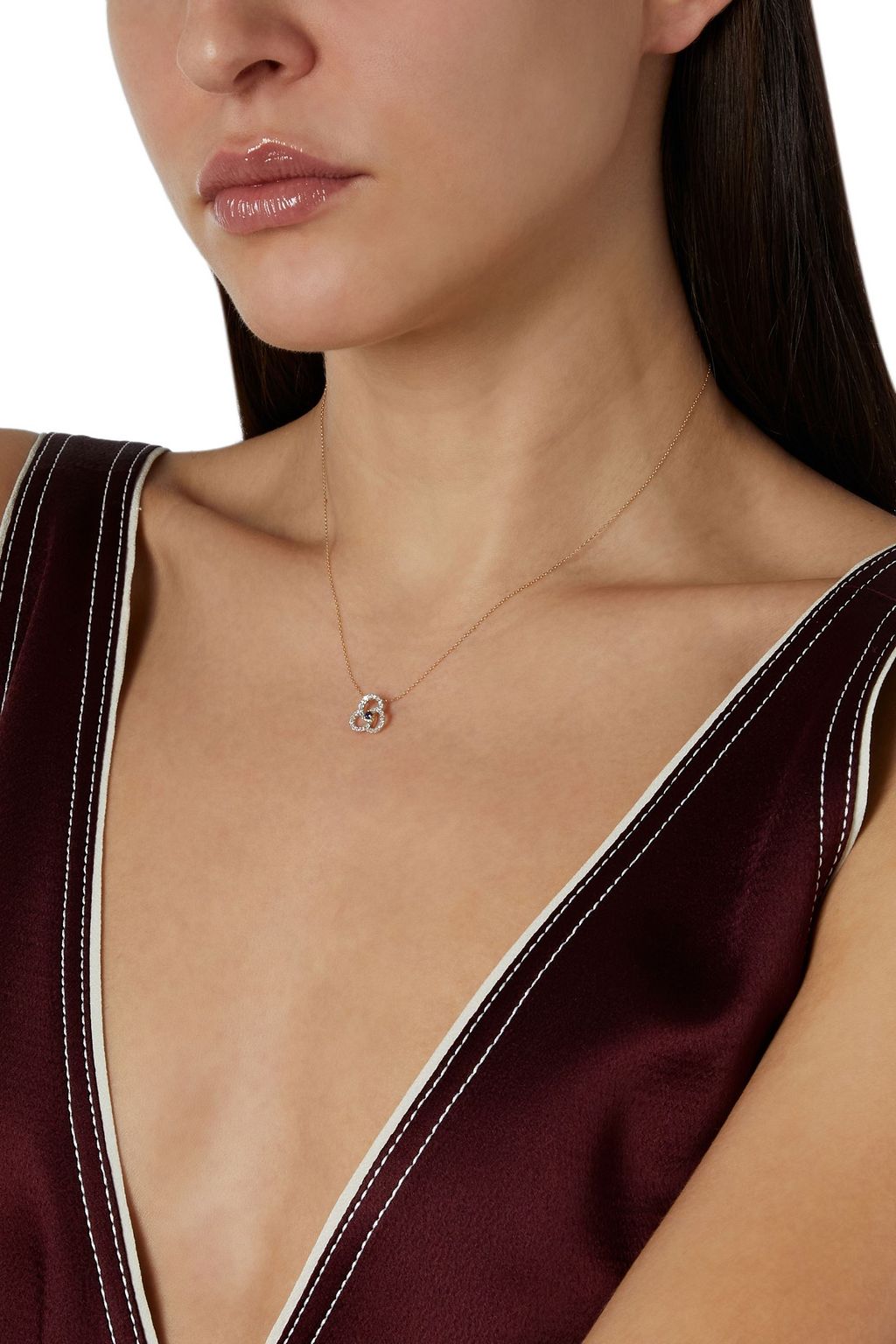 ADINA REYTER 14-karat gold, diamond and sapphire necklace