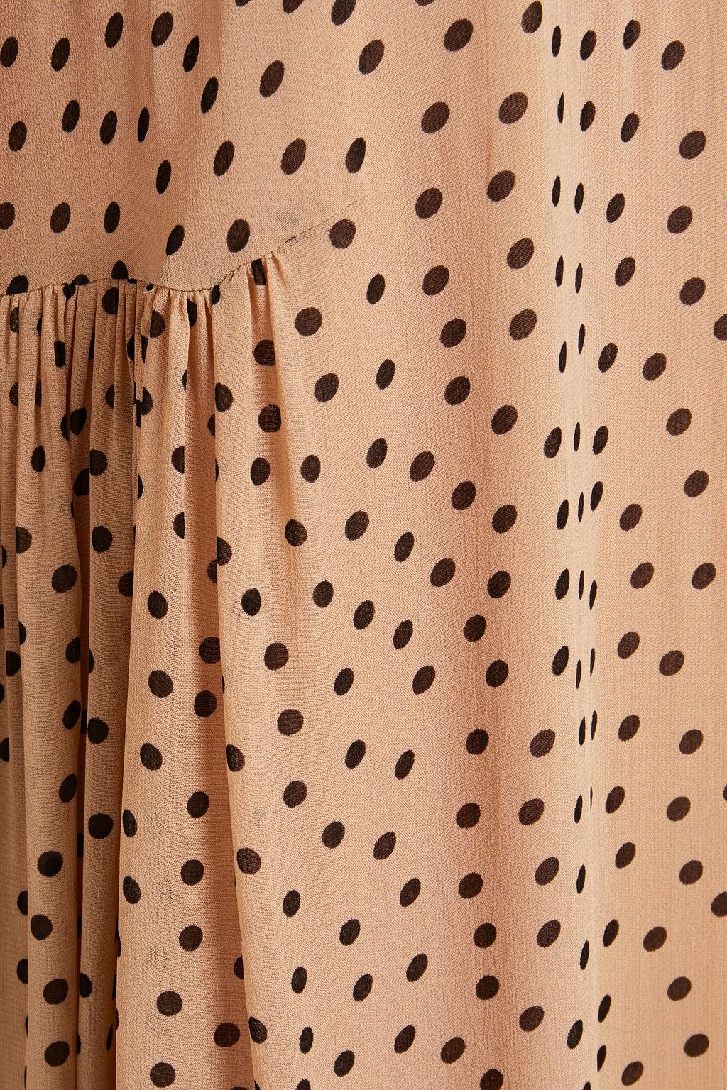 GANNI Polka-dot georgette midi dress