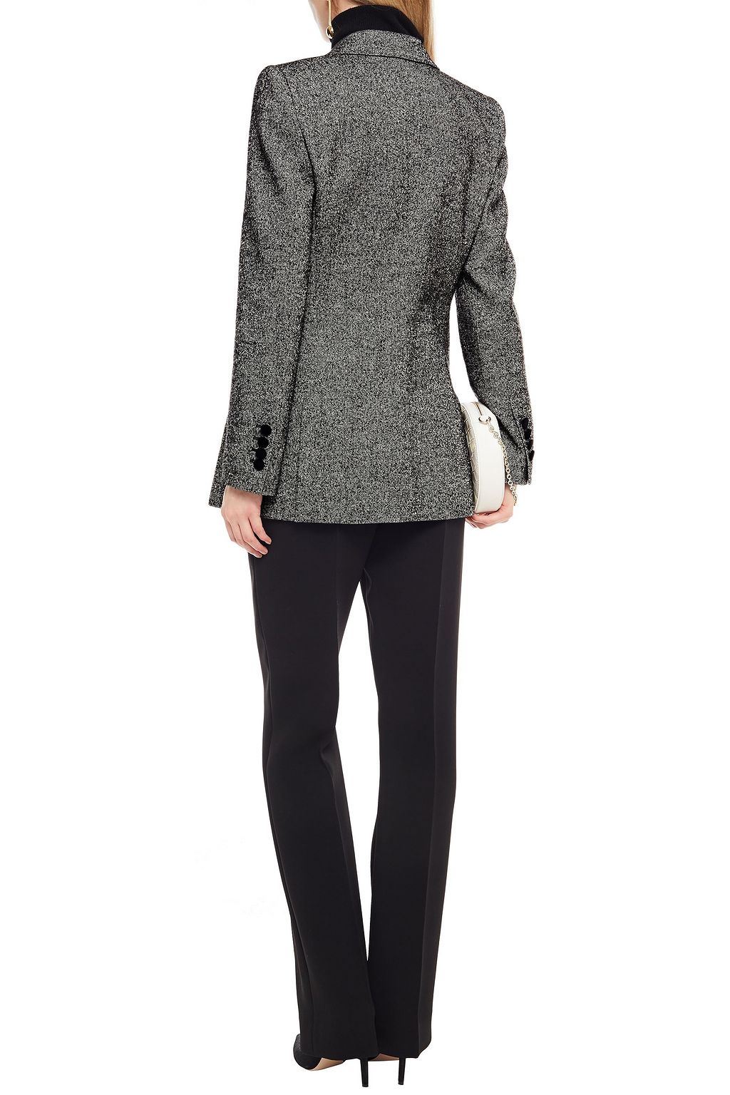 DOLCE&GABBANA Jacquard-trimmed wool-blend tweed blazer